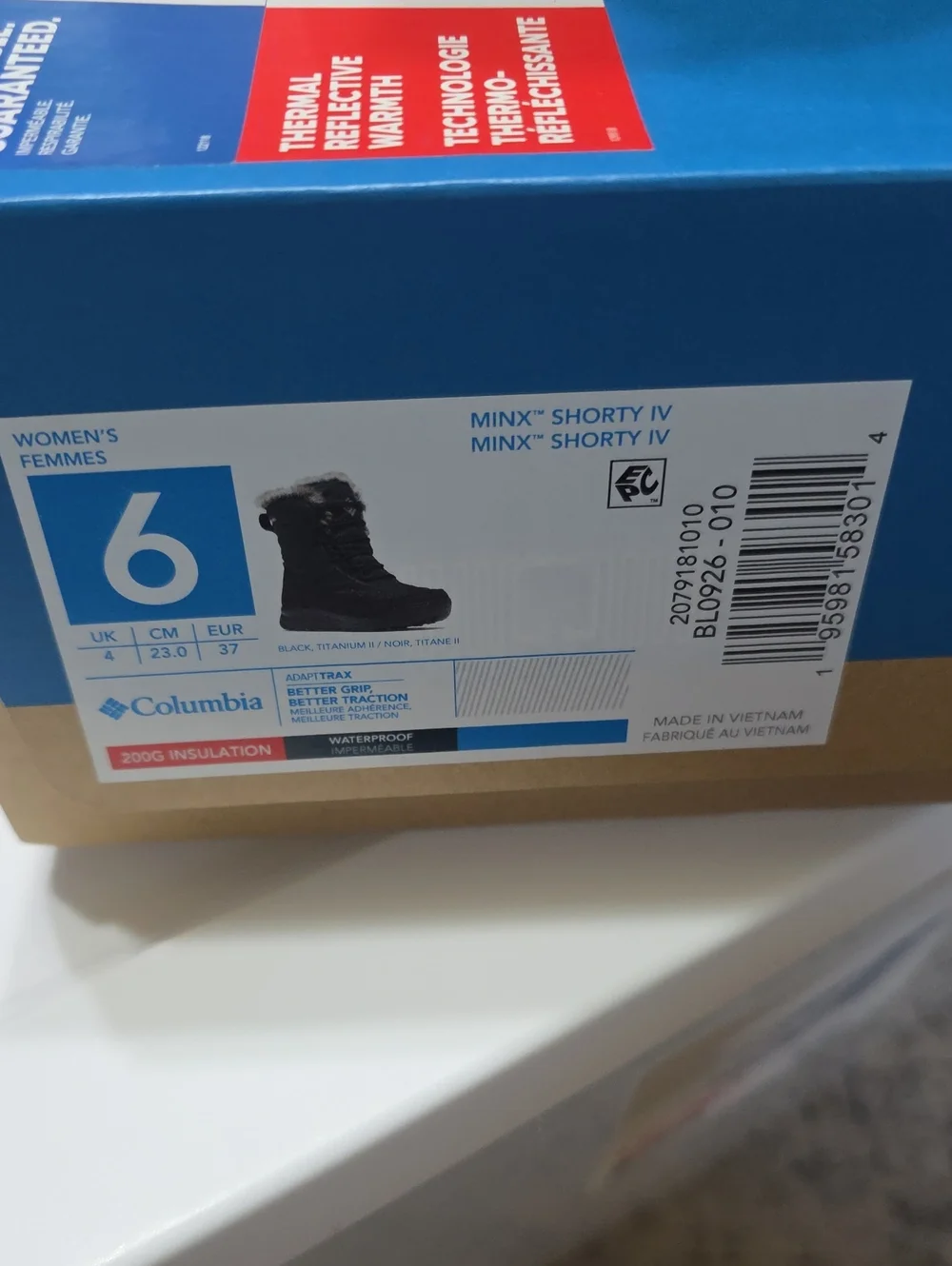 Columbia Black Faux-Fur Trim Insulated Winter Boot